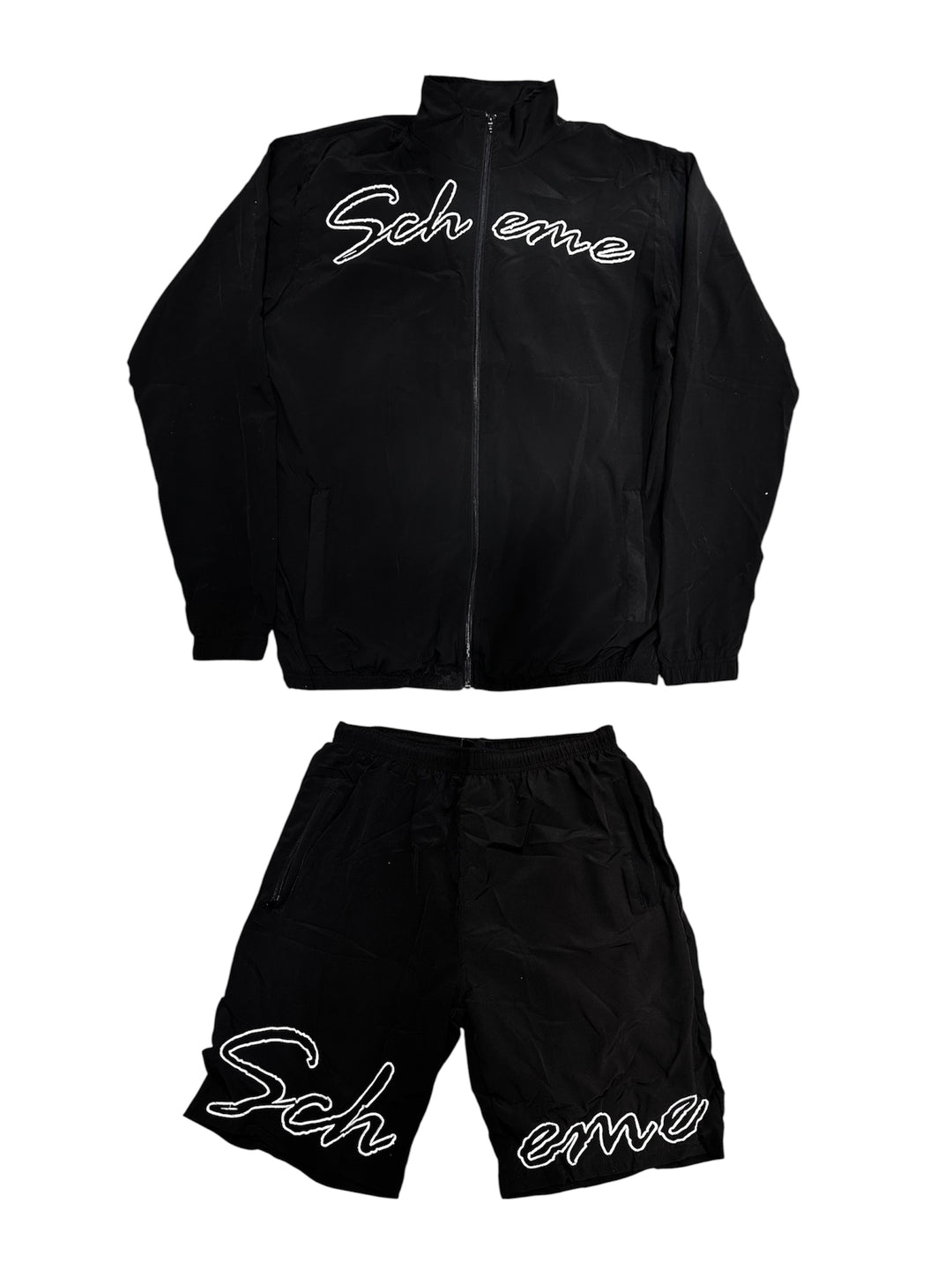 Script Nylon Short Set - Black