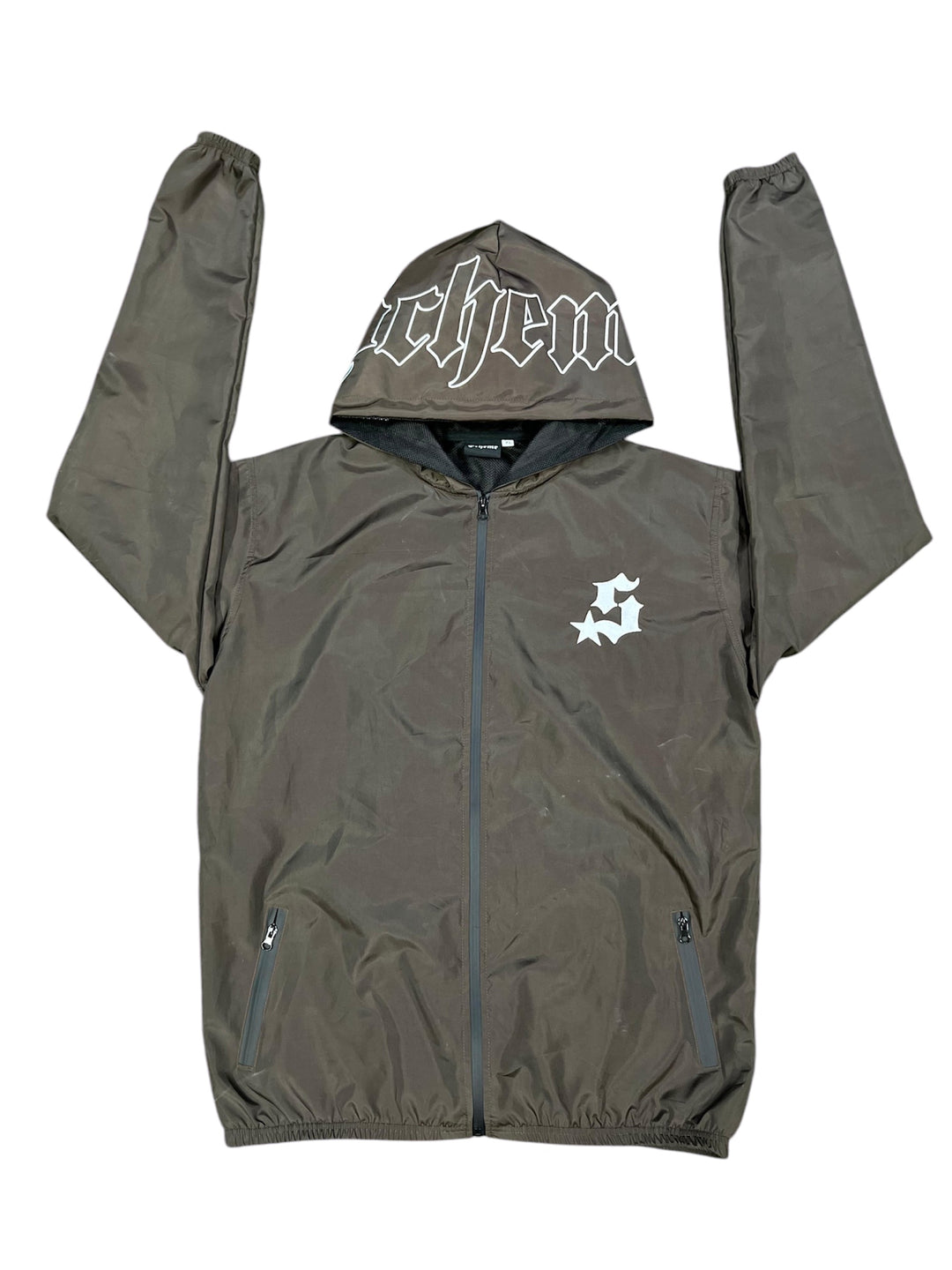 Nylon Track Jacket - Brown