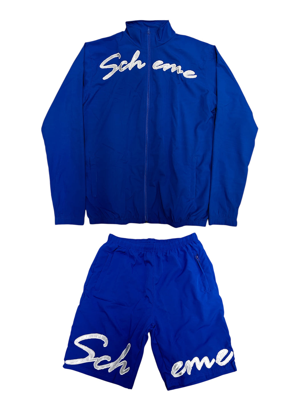 Script Nylon Short Set - Blue