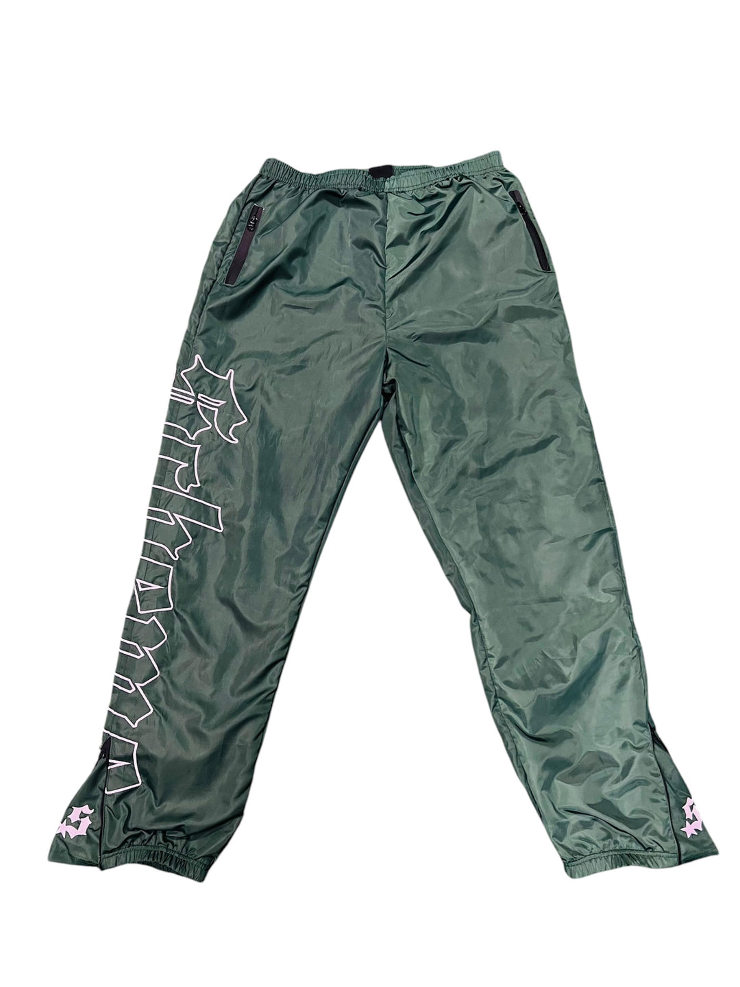 Tilted Nylon Trackpants - Dark Green