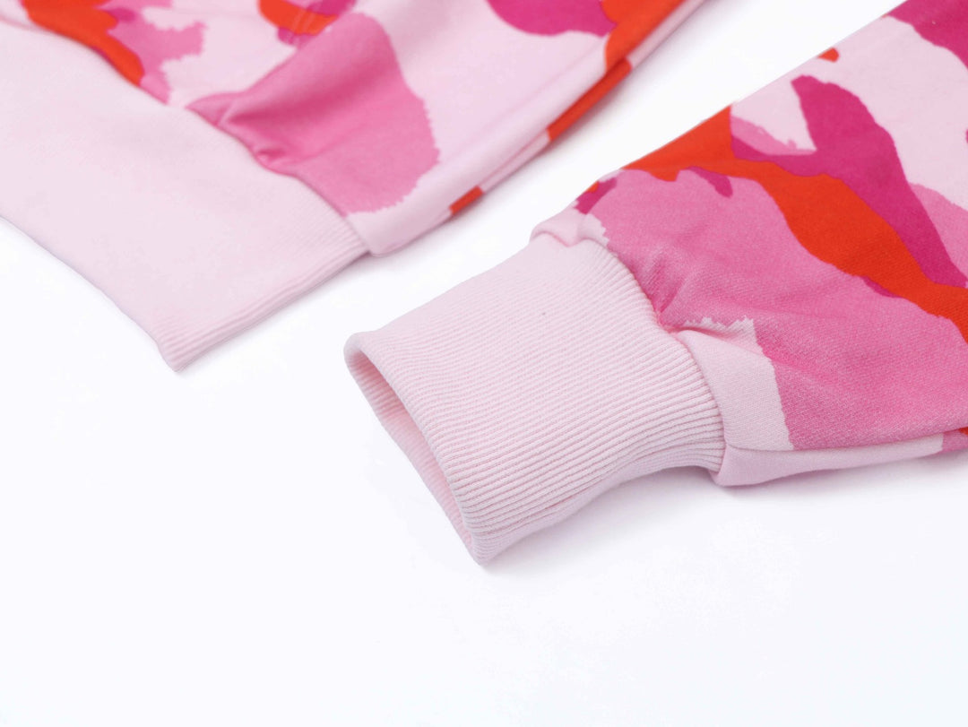 Varsity Patch Zip Up - Pink Camo