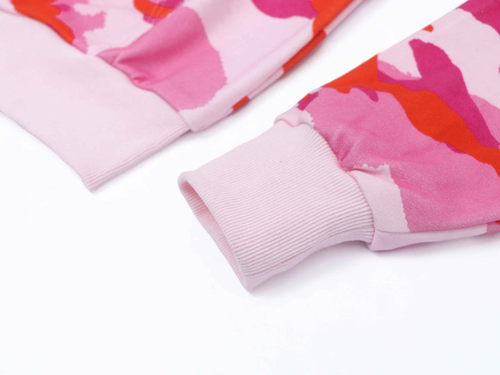 Varsity Patch Zip Up - Pink Camo