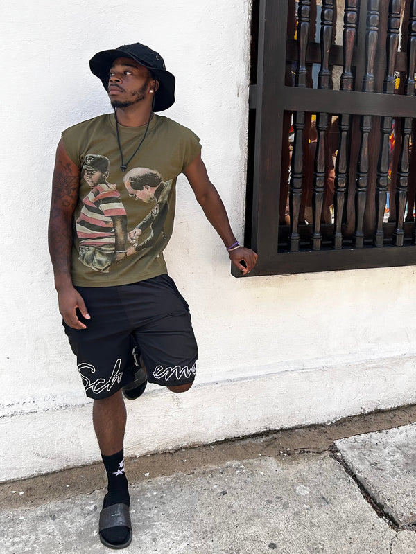 Camiseta Paz con Capucha para Niños - Verde Oliva