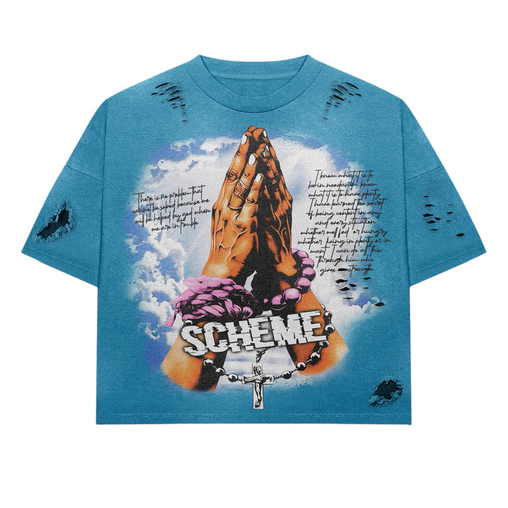 Prayer Tee - Carolina Blue