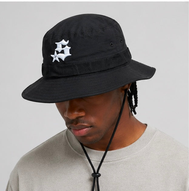Gorro de pescador con estrellas - Negro