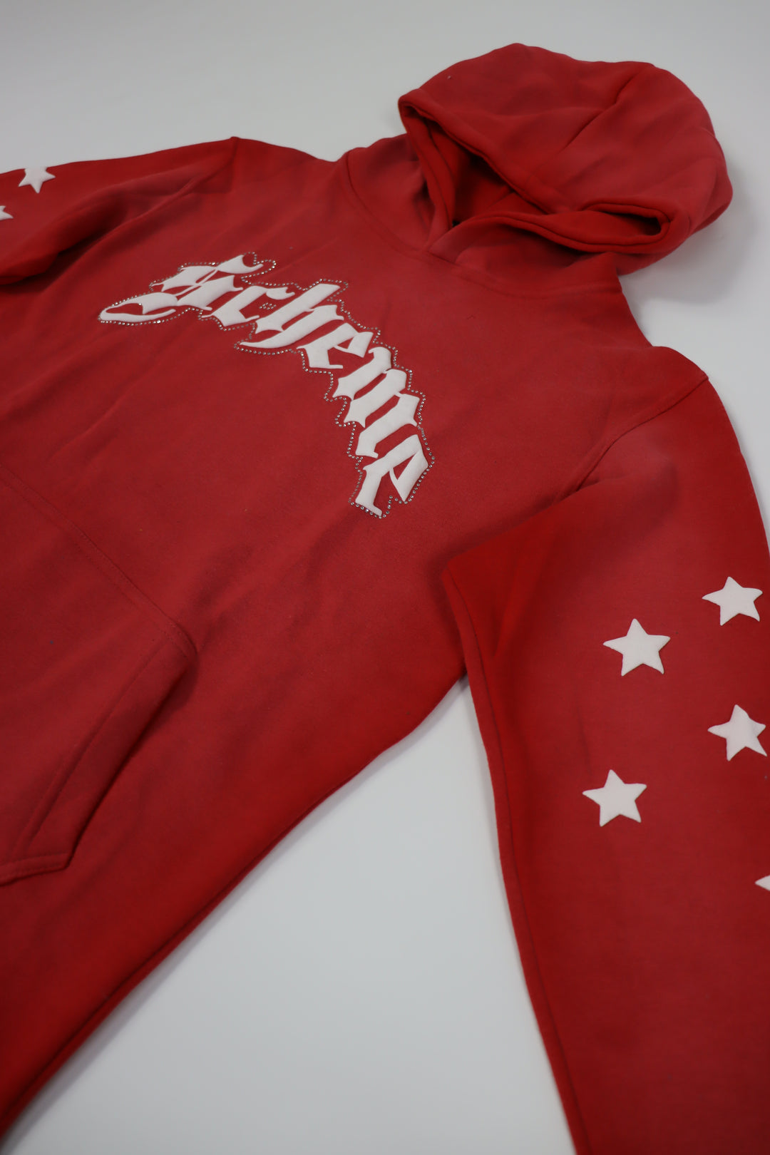 "Scheme" Rhinestone Star Puff - Washed Red Hoodie - Scheme Wear