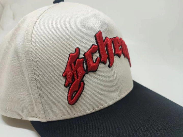 "Scheme" Logo Trucker Hat - Cream / Red