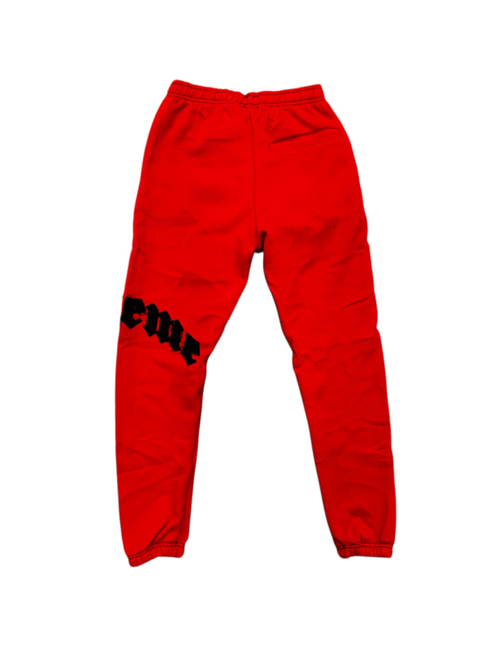 "Scheme" Distressed Sweatpants - Red