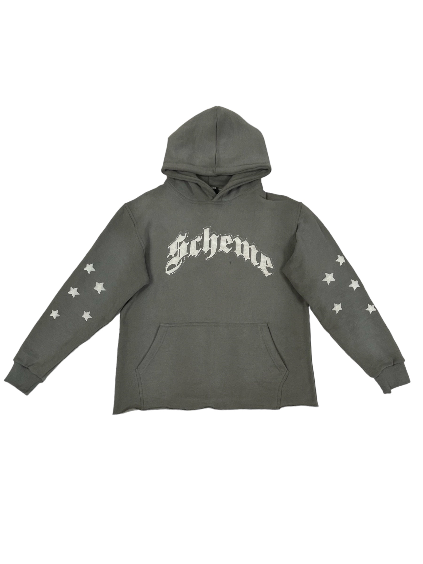 "Scheme" Rhinestone Star Puff - Charcoal Gray Hoodie - Scheme Wear