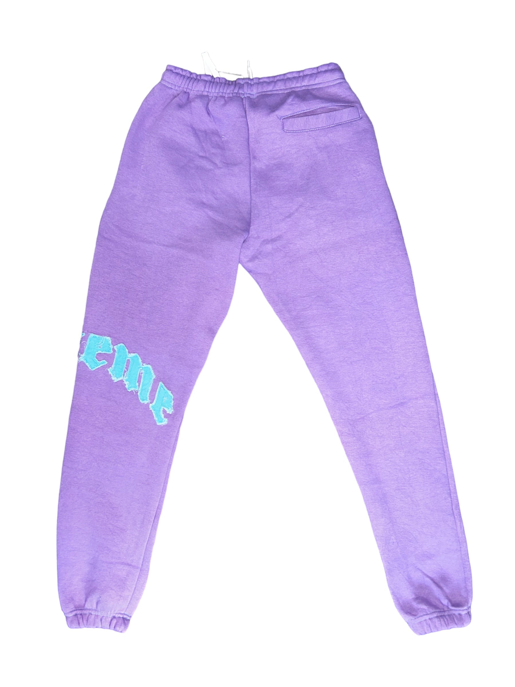 "Scheme" Distressed Sweatpants  - Purple