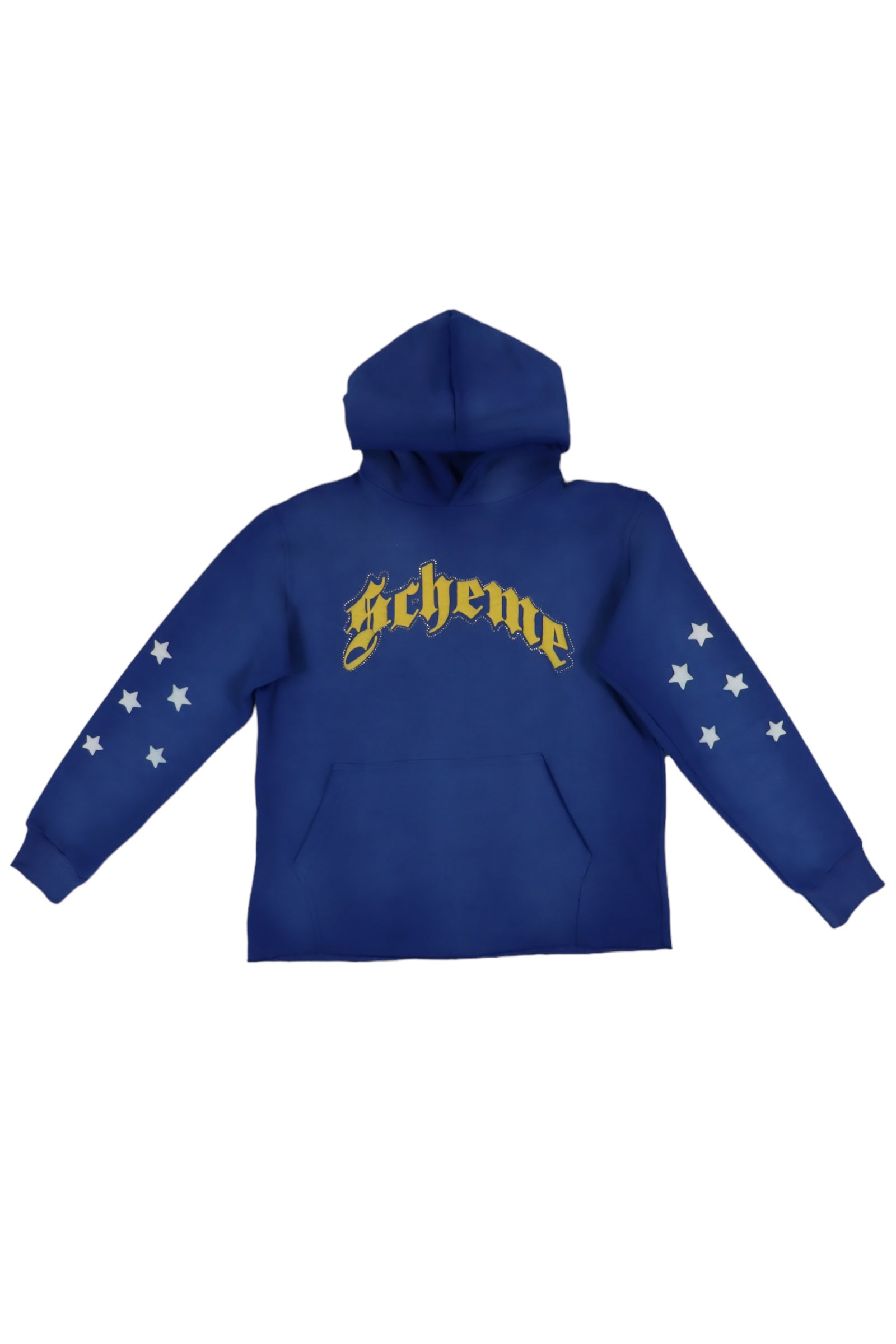 "Scheme" Rhinestone Star Puff - Washed Blue Hoodie - Scheme Wear