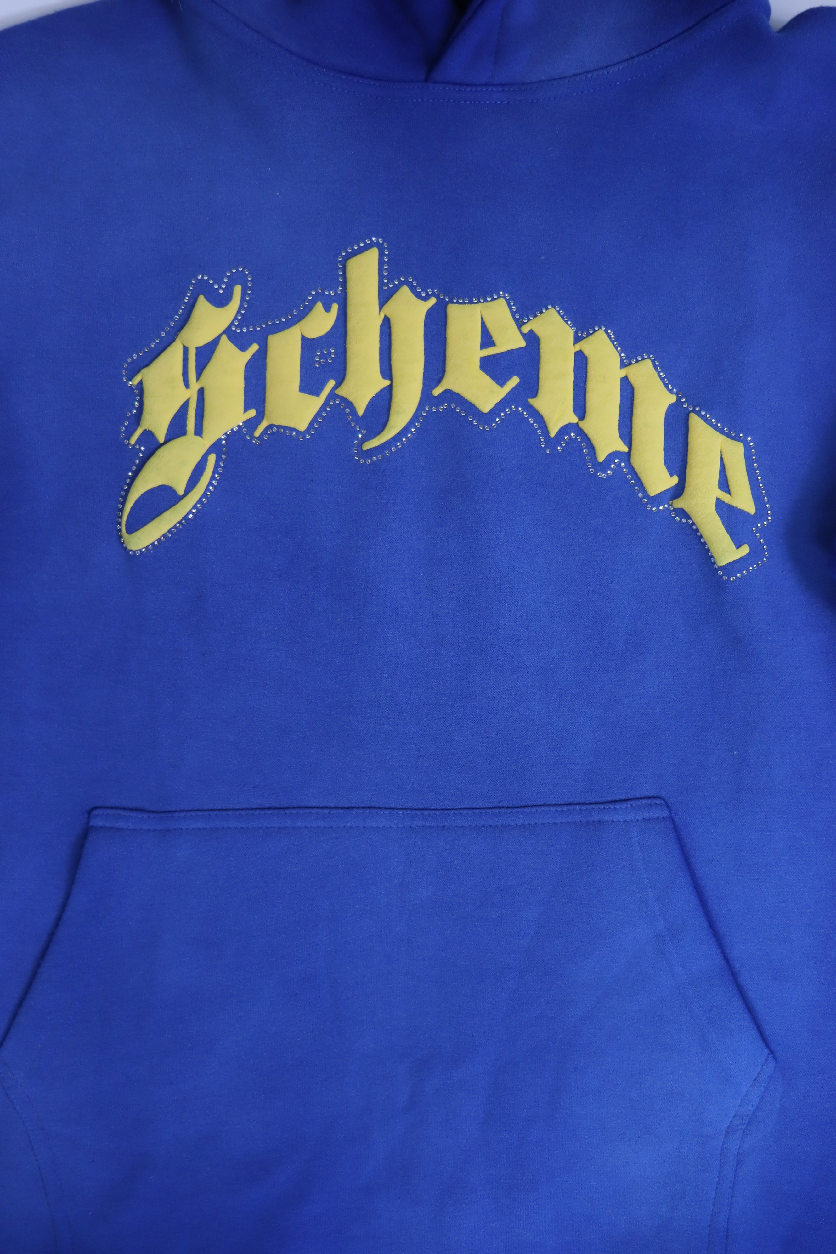 "Scheme" Rhinestone Star Puff - Washed Blue Hoodie - Scheme Wear