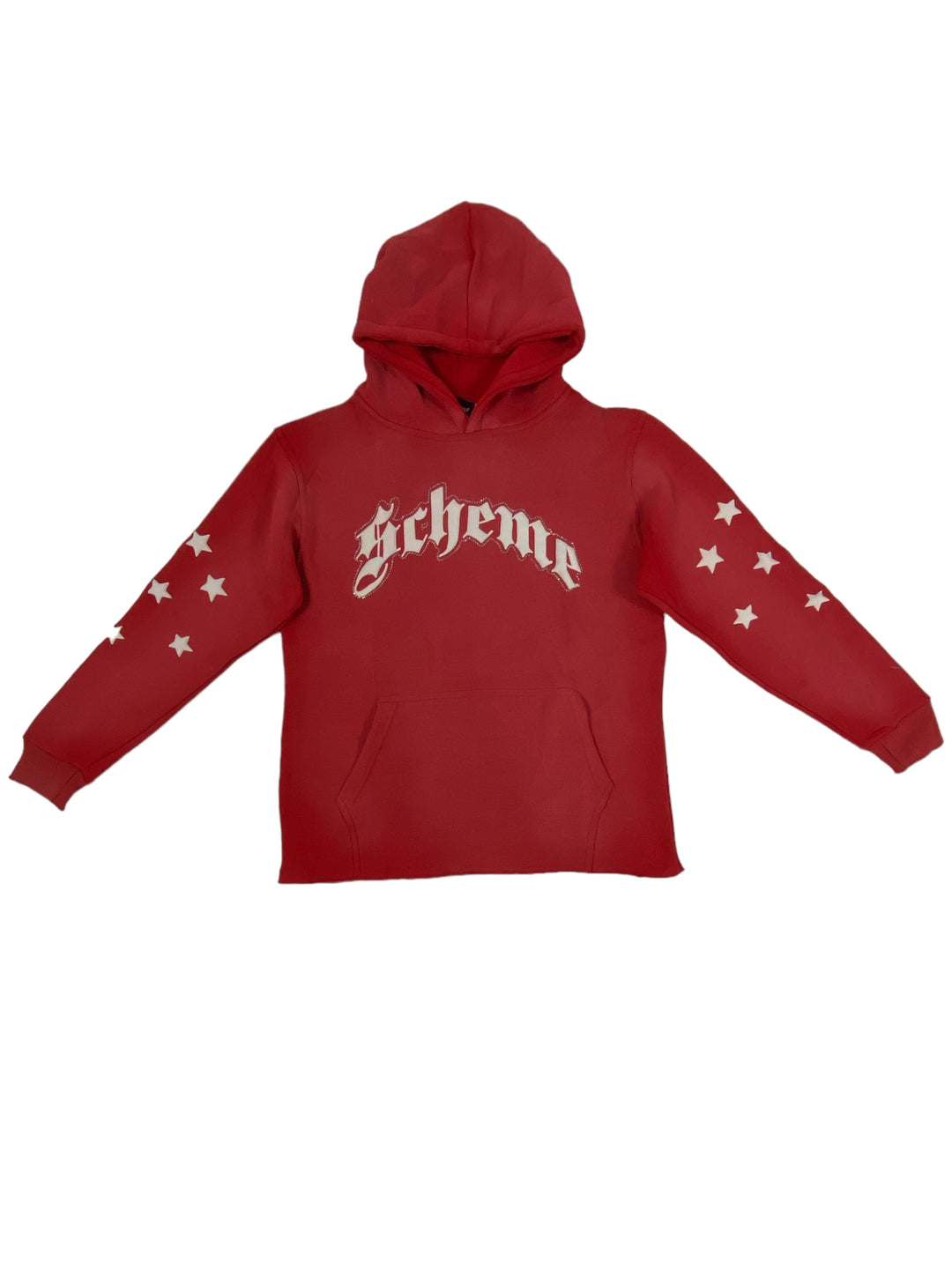 "Scheme" Rhinestone Star Puff - Washed Red Hoodie - Scheme Wear