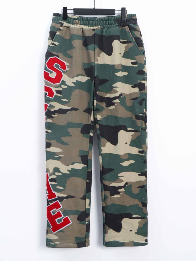 Varsity Patch Sweatpants - Green Camo