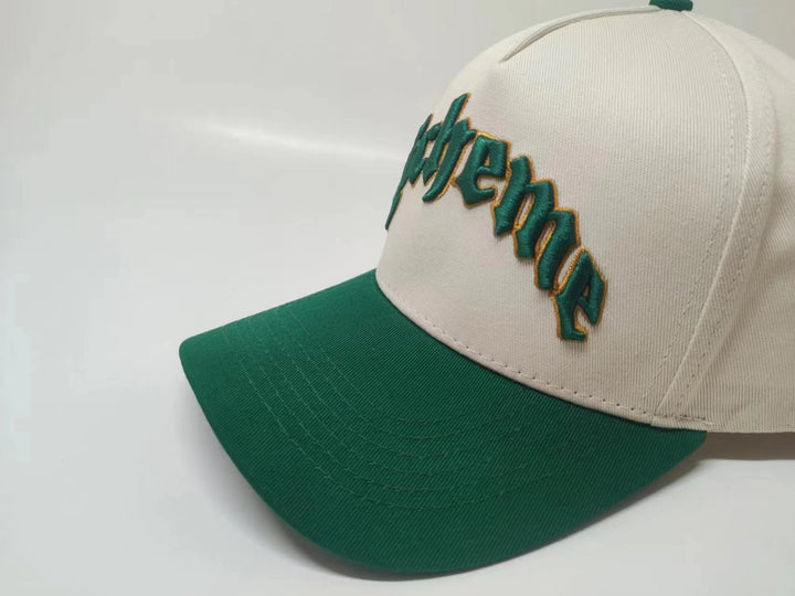 "Scheme" Logo Trucker Hat - Cream / Green