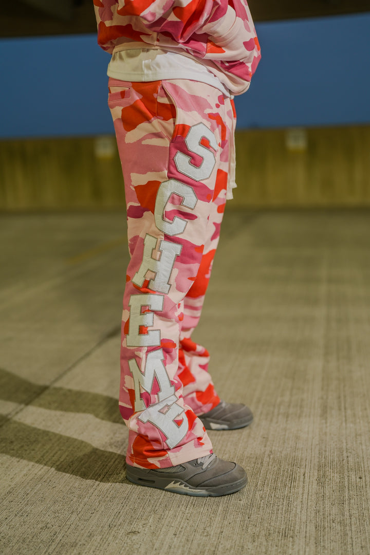 Varsity Patch Sweatpants - Pink Camo
