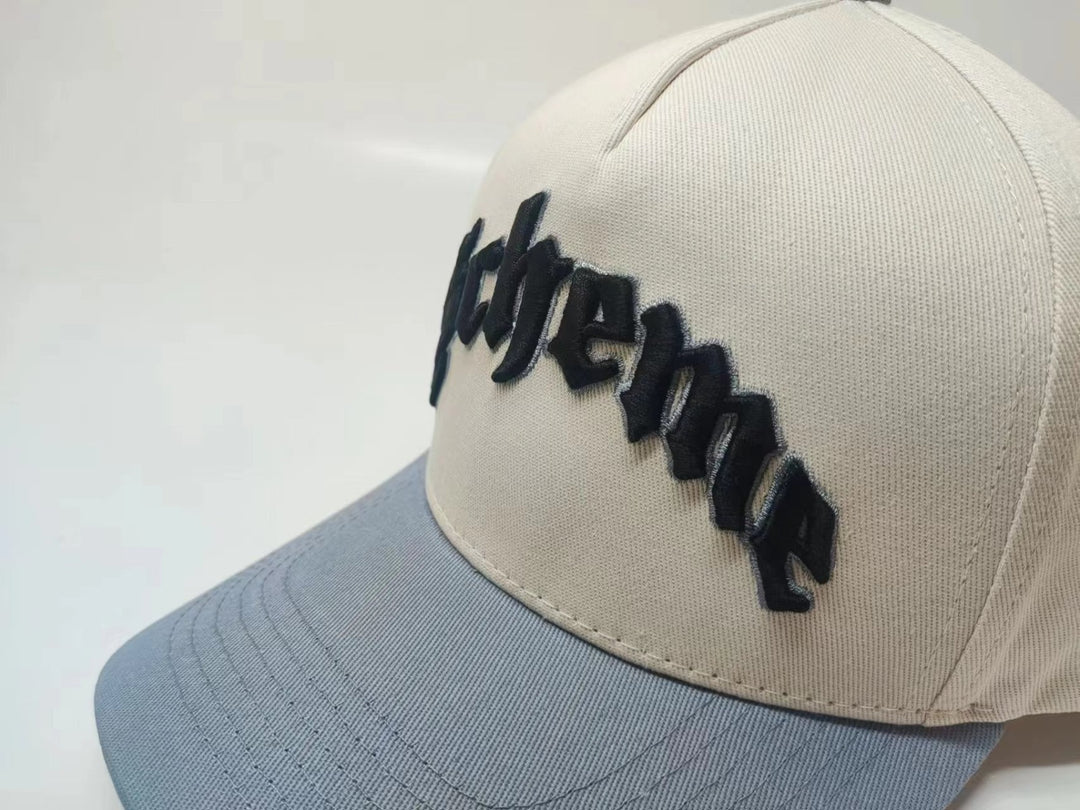 "Scheme" Logo Trucker Hat - Cream / Gray