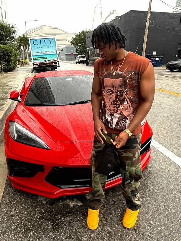 Camiseta Malcolm X - Marrón