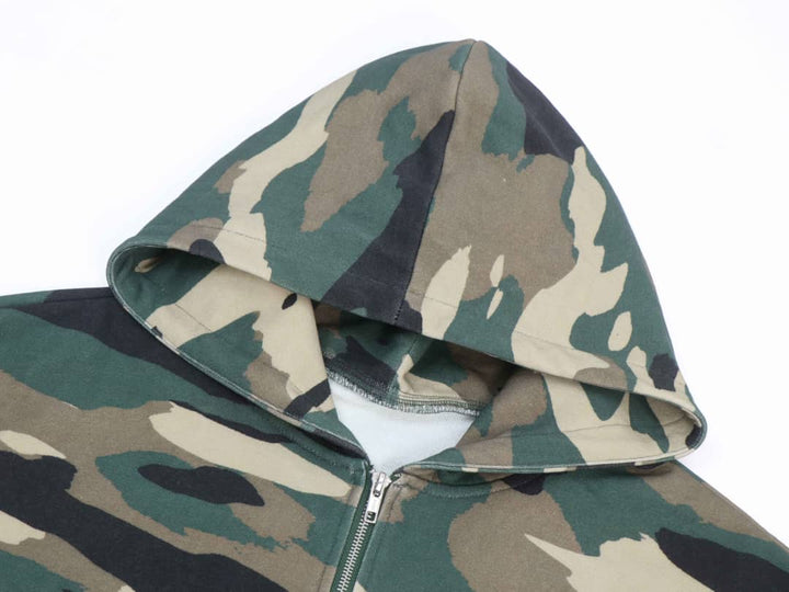 Varsity Patch Sweatsuit  - Green Camo