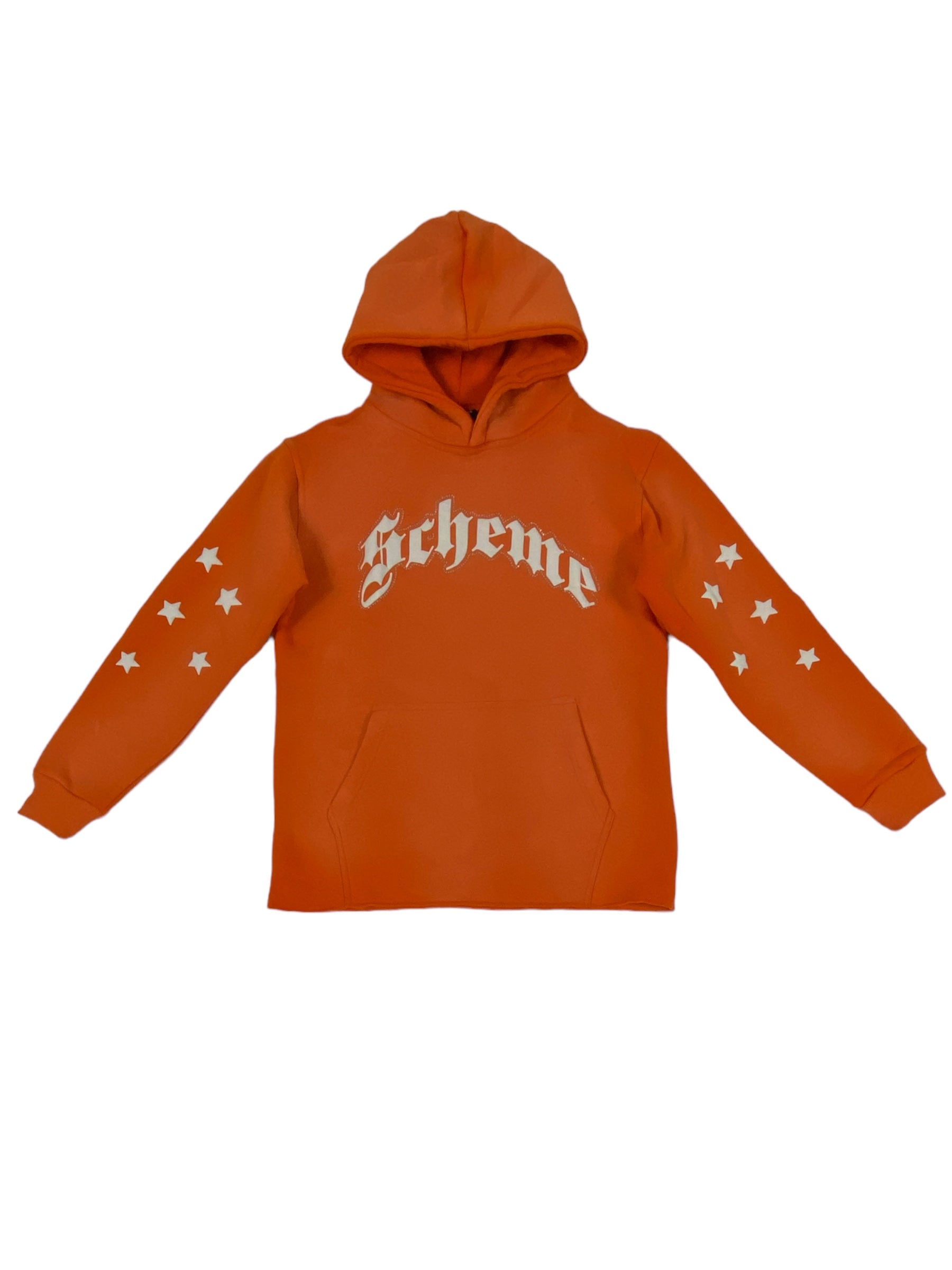 "Scheme" Rhinestone Star Puff - Washed Orange Hoodie - Scheme Wear