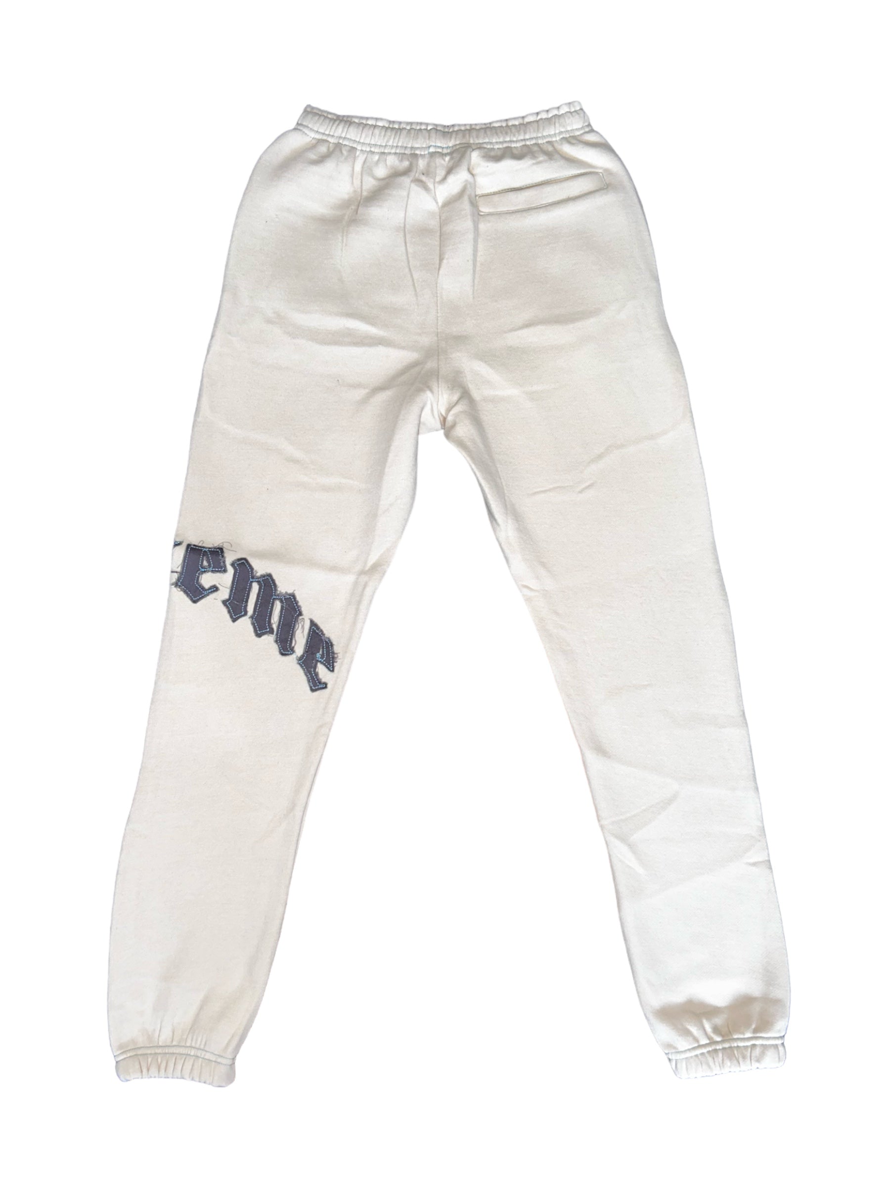 "Scheme" Distressed Sweatpants  - Off White