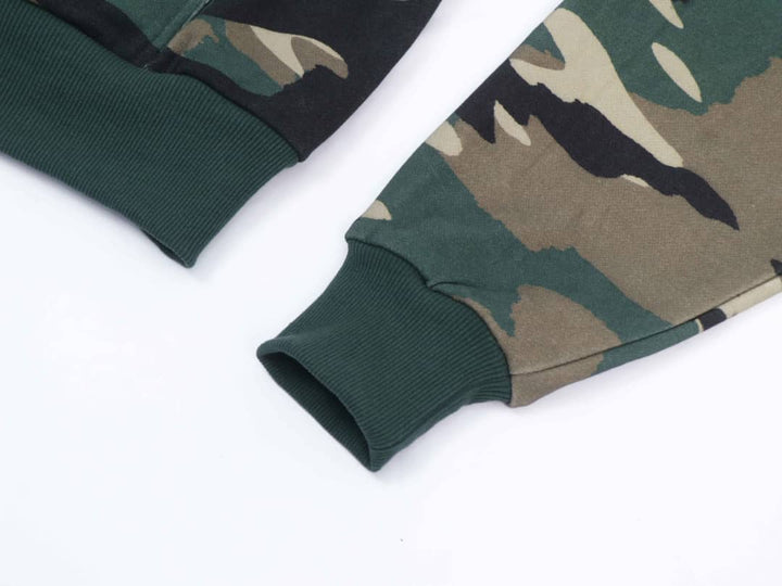 Varsity Patch Zip Up - Green Camo