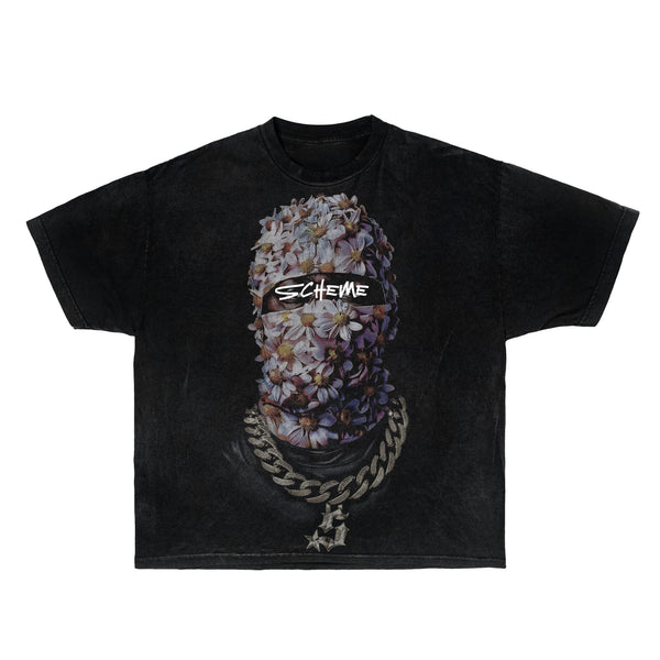 Camiseta con estampado Flower Mask - Negro