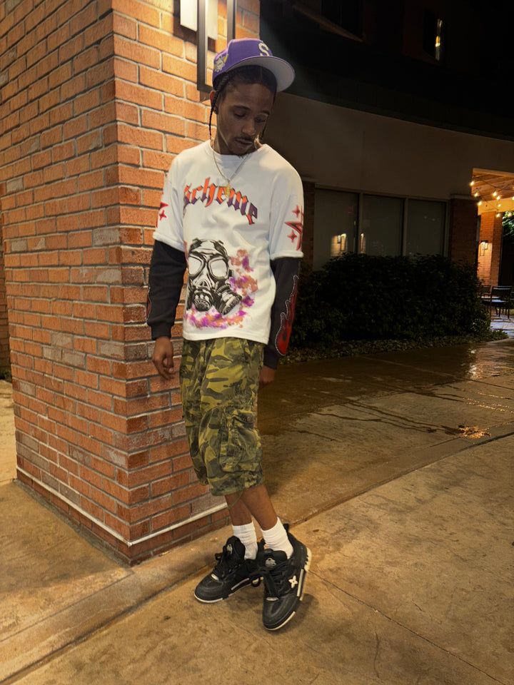 Gas Mask Layered Tee - White