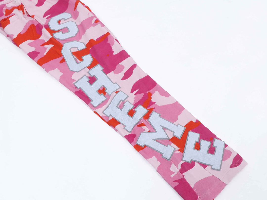 Varsity Patch Sweatsuit  - Pink Camo