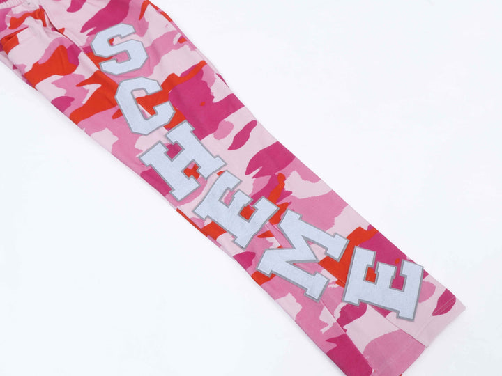 Varsity Patch Sweatsuit  - Pink Camo