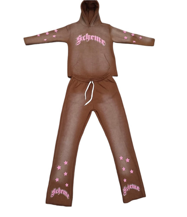 Sudadera y pantalón de chándal con estrella de diamantes de imitación