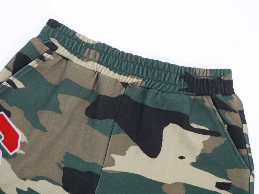 Varsity Patch Sweatpants - Green Camo