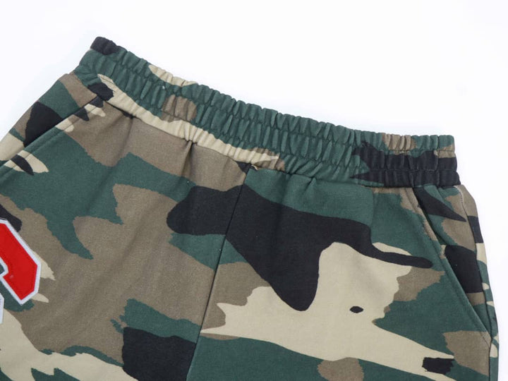 Varsity Patch Sweatpants - Green Camo