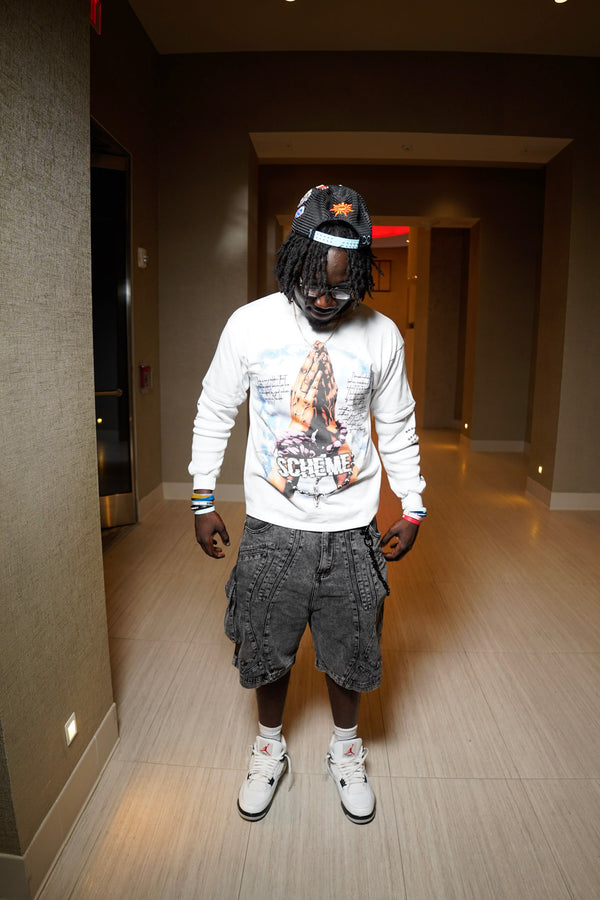 Camiseta de oración con capas - Blanco