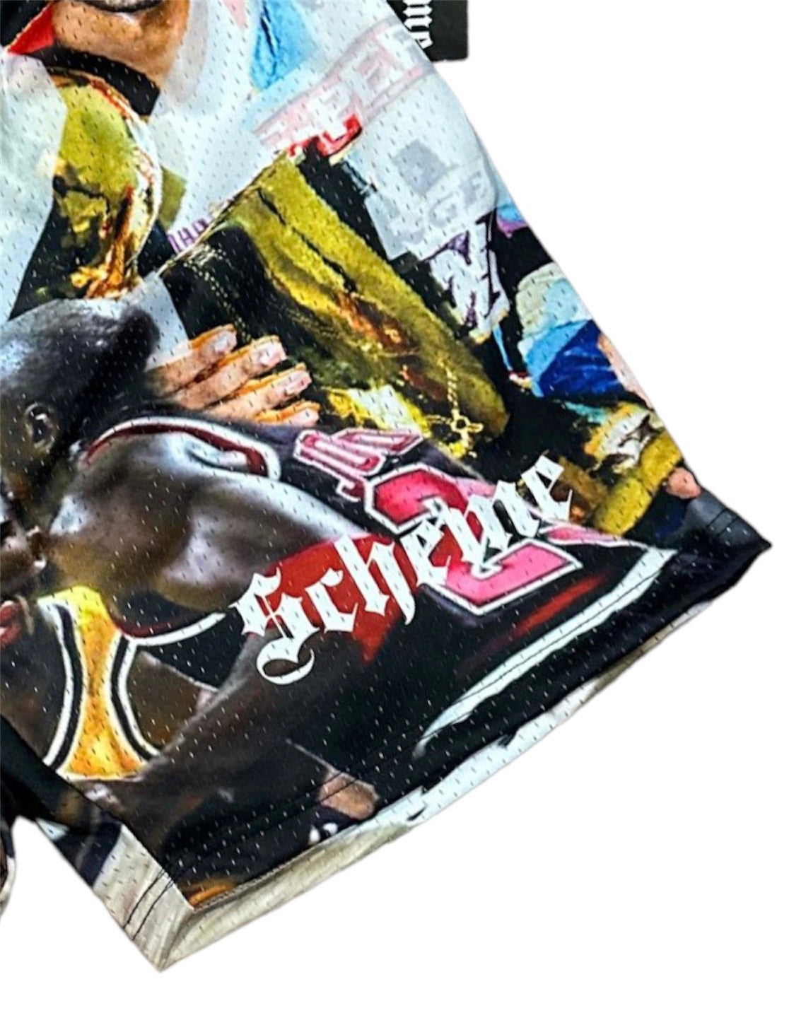 Men's graphic mesh shorts with a picture of kobe bryant michael jordan