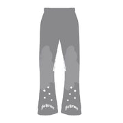 "Scheme" Rhinestone Star Puff - Charcoal Gray Flare Sweats - Scheme Wear