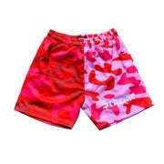 "Scheme" Red x Pink Camo Mesh Shorts - Scheme Wear Shorts "Scheme" Red x Pink Camo Mesh Shorts